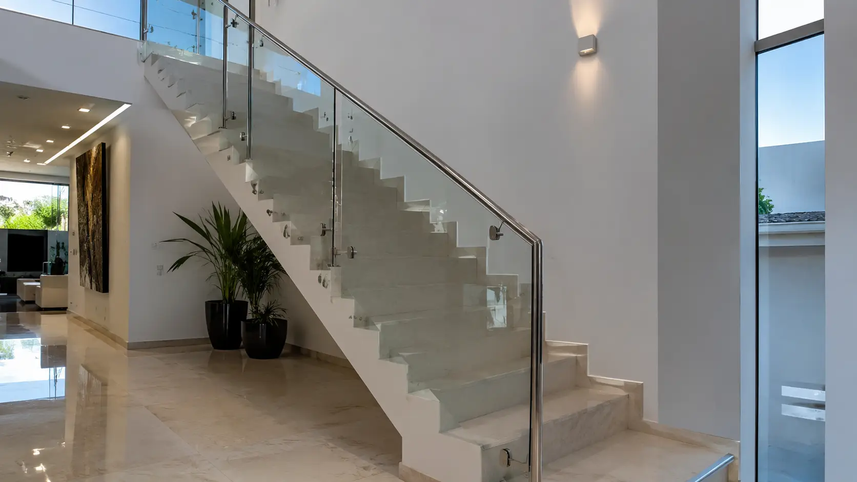 Baranda Lateral de Acero Inoxidable con Vidrio Laminado de Seguridad 8 mm en Maracaibo